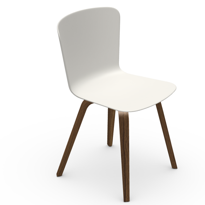 Calla SL chair with wooden base and polypropylene or padded shell by Midj