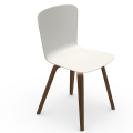 Calla SL chair with wooden base and polypropylene or padded shell by Midj