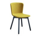 Calla S L_C TS chair with wooden base and shell covered in fabric by Midj