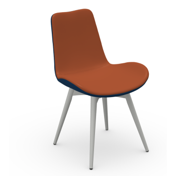 Dalia SL chair with wooden base and padded shell by Midj