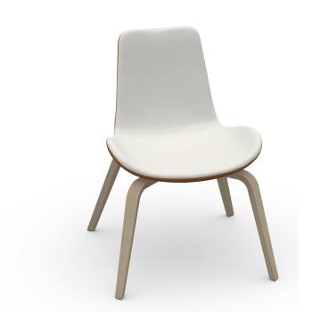 Dalia SL chair with wooden base and padded shell by Midj