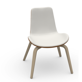Calla S L_N TS chair with wooden structure and fixed upholstered cushion by Midj