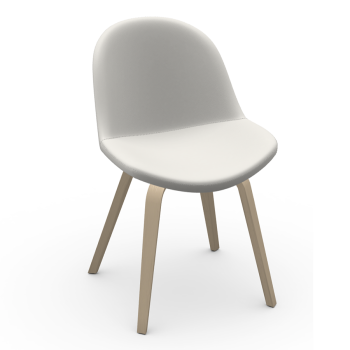 Calla S L_N TS chair with wooden structure and fixed upholstered cushion by Midj