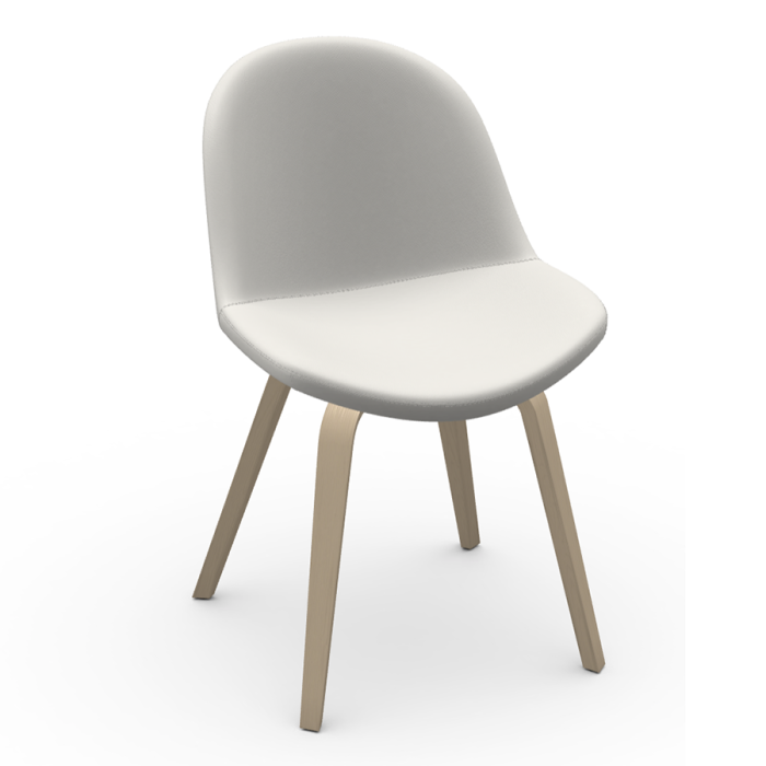 Calla S L_N TS chair with wooden structure and fixed upholstered cushion by Midj