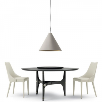 Chair and armchair Clara covered and padded with steel structure by Bontempi