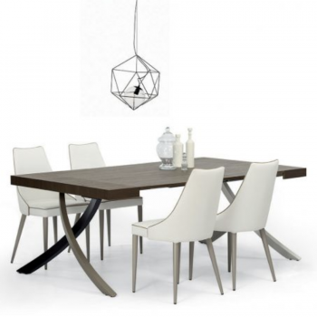 Chair and armchair Clara covered and padded with steel structure by Bontempi