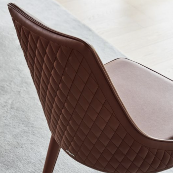 Chair and armchair Clara covered and padded with steel structure by Bontempi