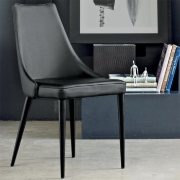 Chair and armchair Clara covered and padded with steel structure by Bontempi