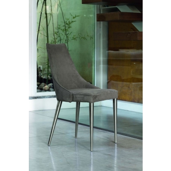 Chair and armchair Clara covered and padded with steel structure by Bontempi