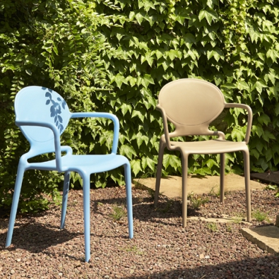 Gio chair with armrests in stackable technopolymer Scab Design