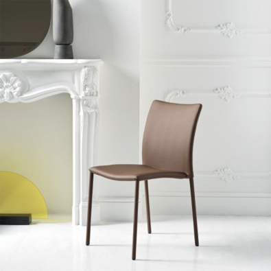 Simba upholstered chair by Bontempi with fully padded and covered steel structure