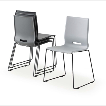 Elena 3 stackable chair by Point House with sled base