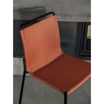 Shape leather chair by Bontempi Casa