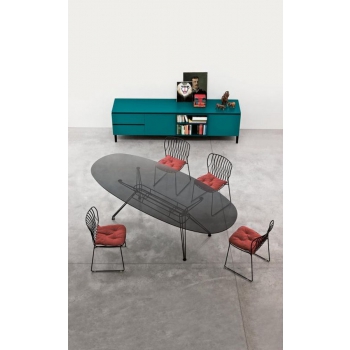 Freak iron chair by Bontempi stackable with lacquered steel structure