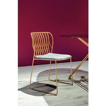 Freak iron chair by Bontempi stackable with lacquered steel structure