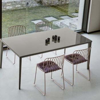 Freak iron chair by Bontempi stackable with lacquered steel structure