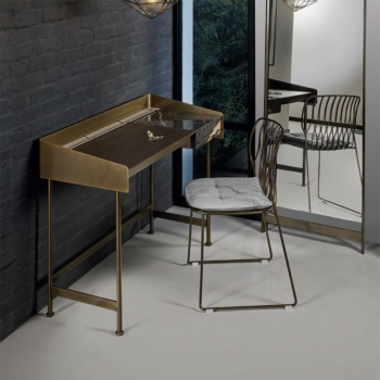 Freak iron chair by Bontempi stackable with lacquered steel structure