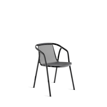 Ines chair by Bontempi in lacquered steel with mesh seat and backrest