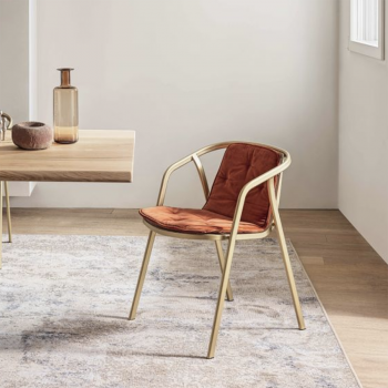 Ines chair by Bontempi in lacquered steel with mesh seat and backrest