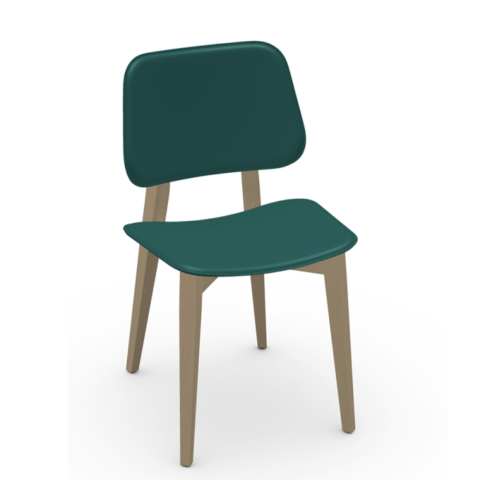Joe SL CU chair in wood and leather by Midj