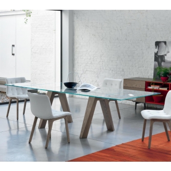 Kuga chair by Bontempi with metal legs in wood