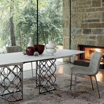 Kuga chair by Bontempi with metal legs in wood