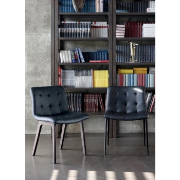 Kuga chair by Bontempi with metal legs in wood