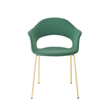 Lady B Pop chair with metal leg and padded seat by Scab design