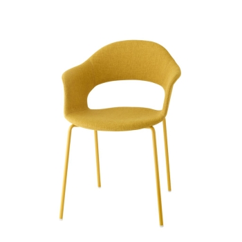 Lady B Pop chair with metal leg and padded seat by Scab design