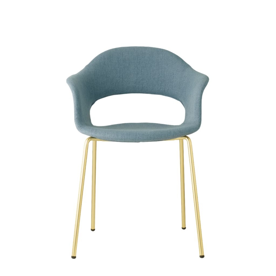 Lady B Pop chair with metal leg and padded seat by Scab design