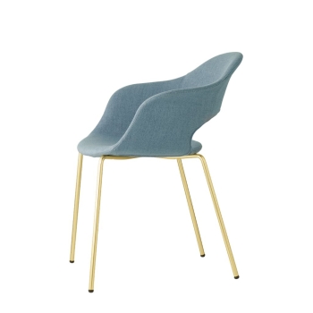 Lady B Pop chair with metal leg and padded seat by Scab design