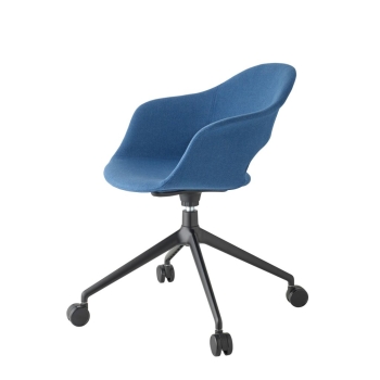 Lady B Pop chair with wheels, in polypropylene or padded, by Scab design