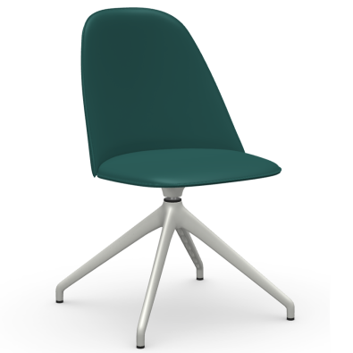 Lea SM CU chair in metal and leather by Midj