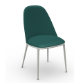 Lea SM CU chair in metal and leather by Midj