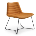 Midj AT M TS metal lounge chair upholstered in fabric or leather