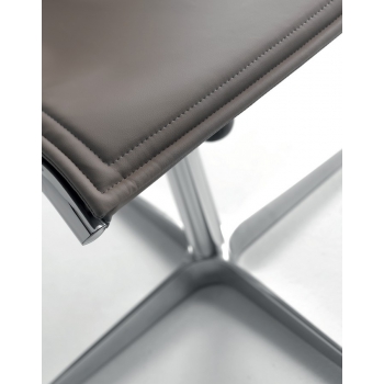 Lux chair by Olivo & Groppo, padded and upholstered with wheels