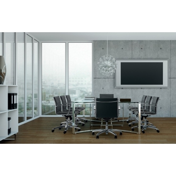 Lux chair by Olivo & Groppo, padded and upholstered with wheels