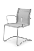 Lux chair by Olivo & Groppo in Net fabric with sled base