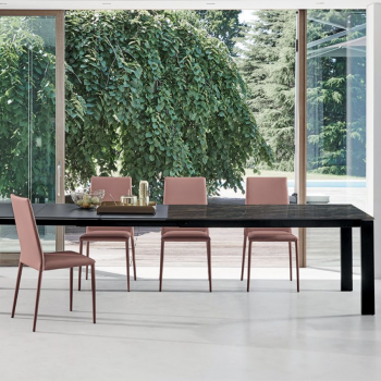 Malik chair by Bontempi in eco-leather, leather or fabric