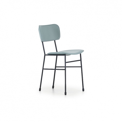 Midj chair with four legs in steel with upholstered seat and back