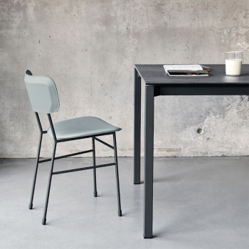 Master SM Cu chair in metal and leather by Midj