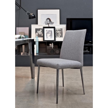 Mila chair by Bontempi covered in eco-leather or leather fabric