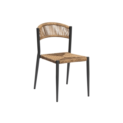 Milano chair in anthracite and straw by Greenwood