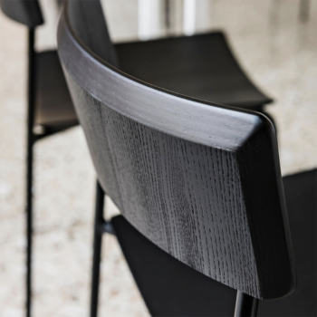 Mito SM LG stackable metal and wood chair by Midj with CATAS certification.