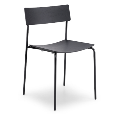 Mito SM LG stackable metal and wood chair by Midj with CATAS certification.