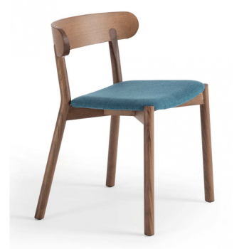 Montera SL TS wooden chair covered in fabric or leather by Midj