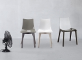 Natural Zebra Antischock chair in wood and polycarbonate Scab design