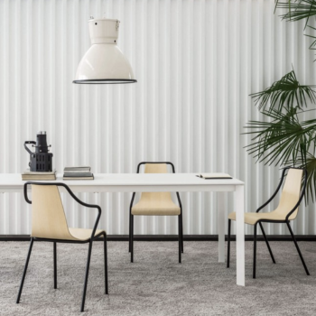 Ola metal chair for indoor and outdoor stacking by Midj