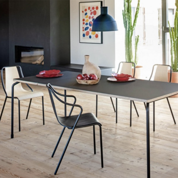 Ola metal chair for indoor and outdoor stacking by Midj