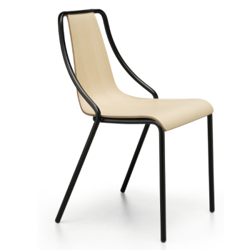 Ola metal chair for indoor and outdoor stacking by Midj